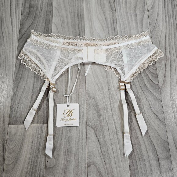 NWT Honey Birdette Capucine Ivory Suspender Garter Belt Size Large - Picture 7 of 7